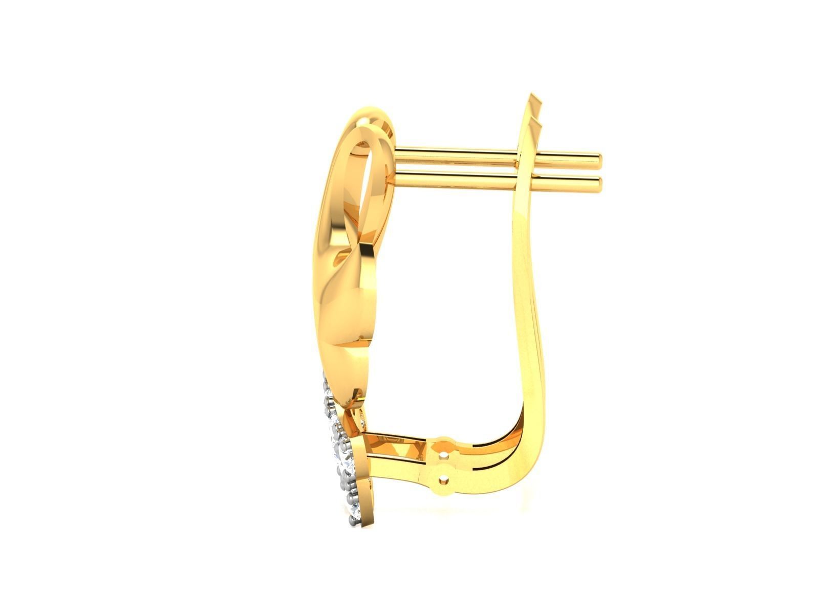 Earrings-225 pair of gold earrings with diamonds 3D print model_5