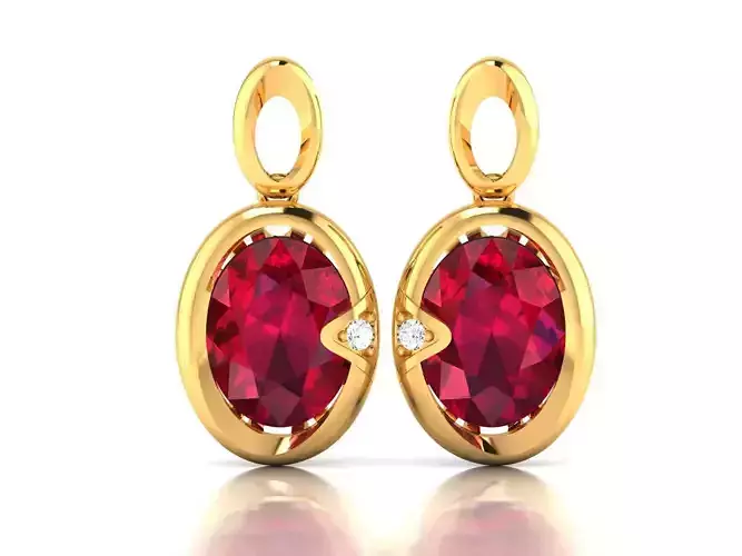 Earrings-209 ruby and diamond earrings