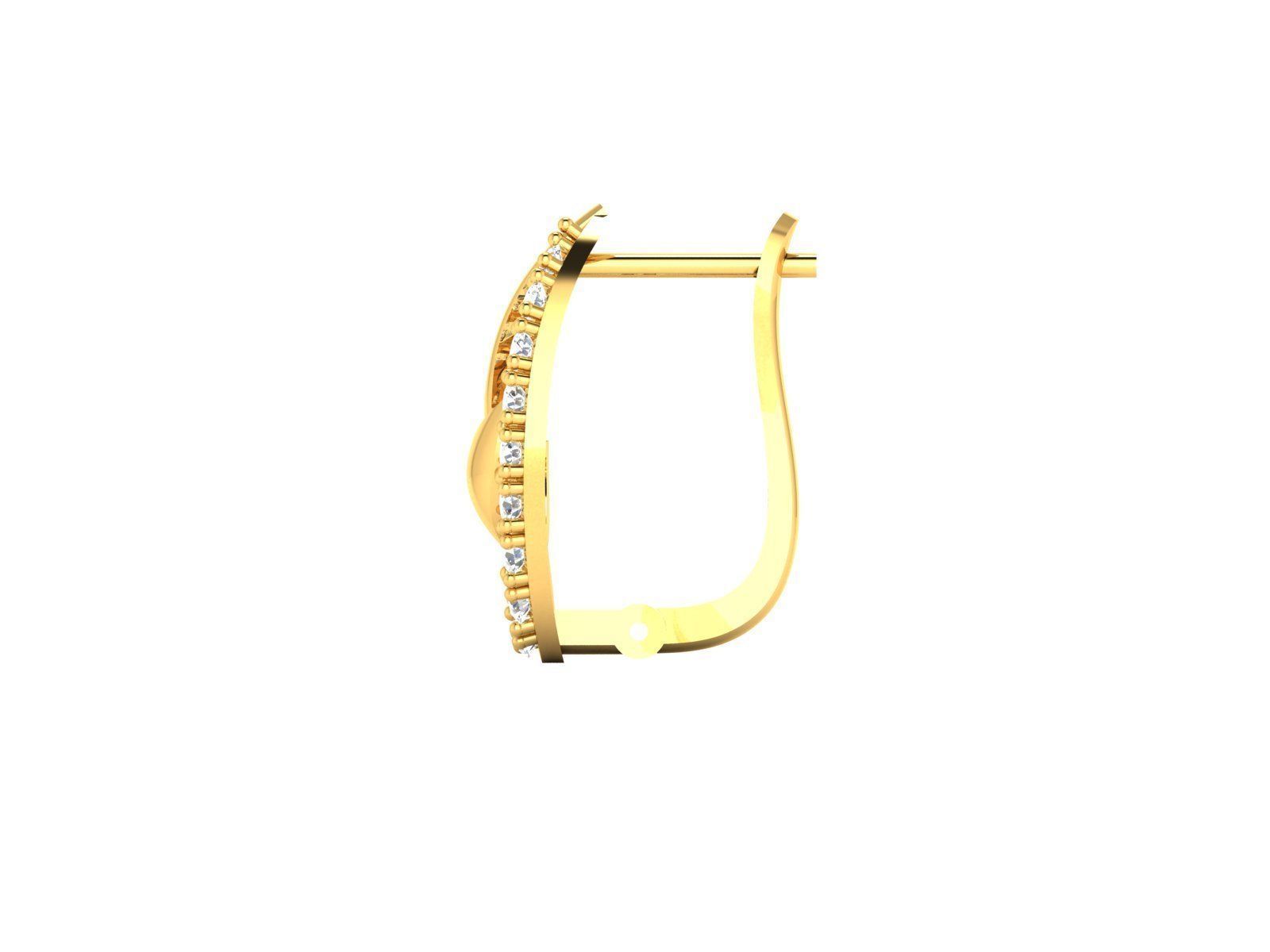Earrings-195 diamond hoop earring gold 3D print model_7