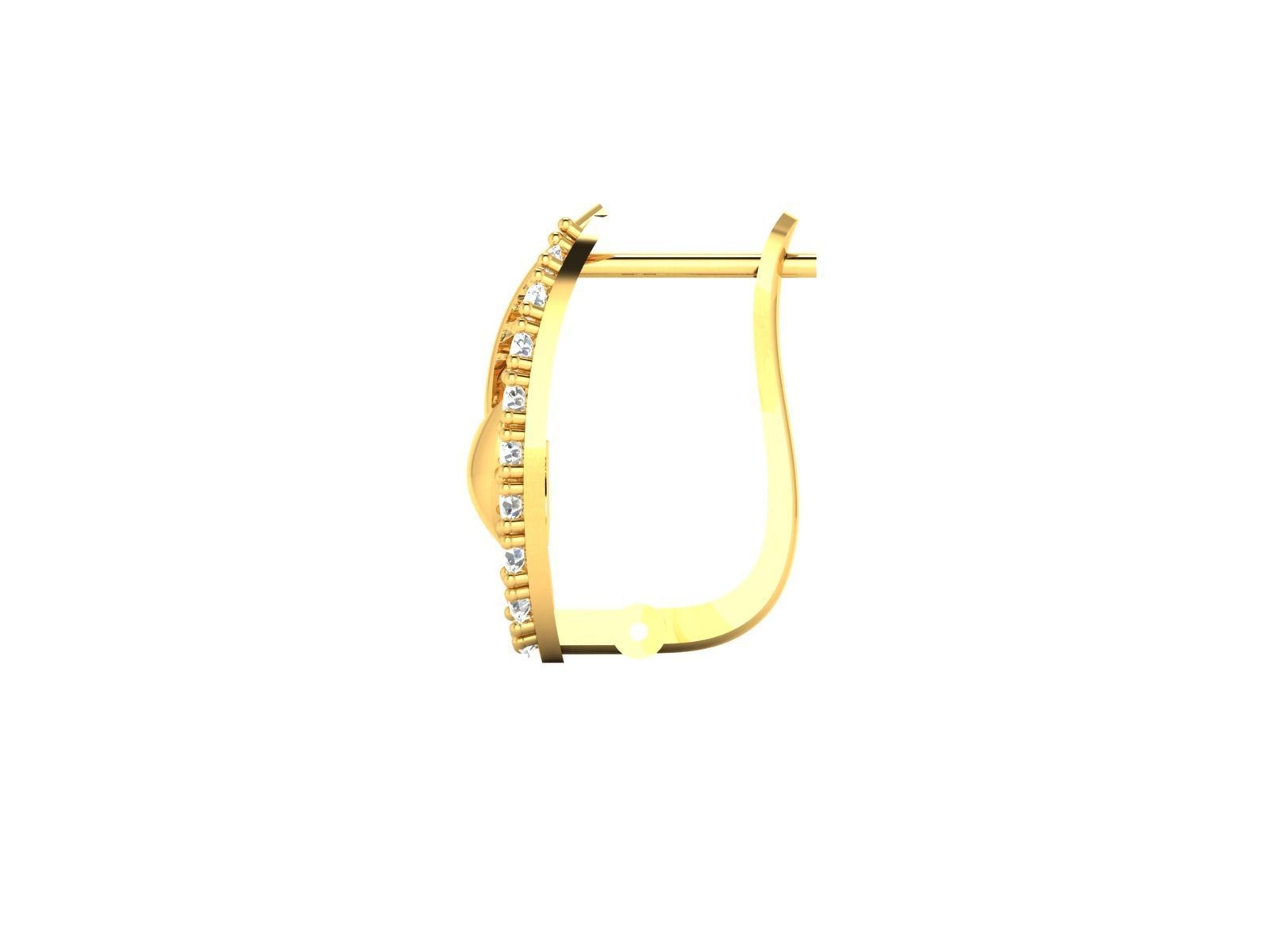 Earrings-195 diamond hoop earring gold 3D print model_6
