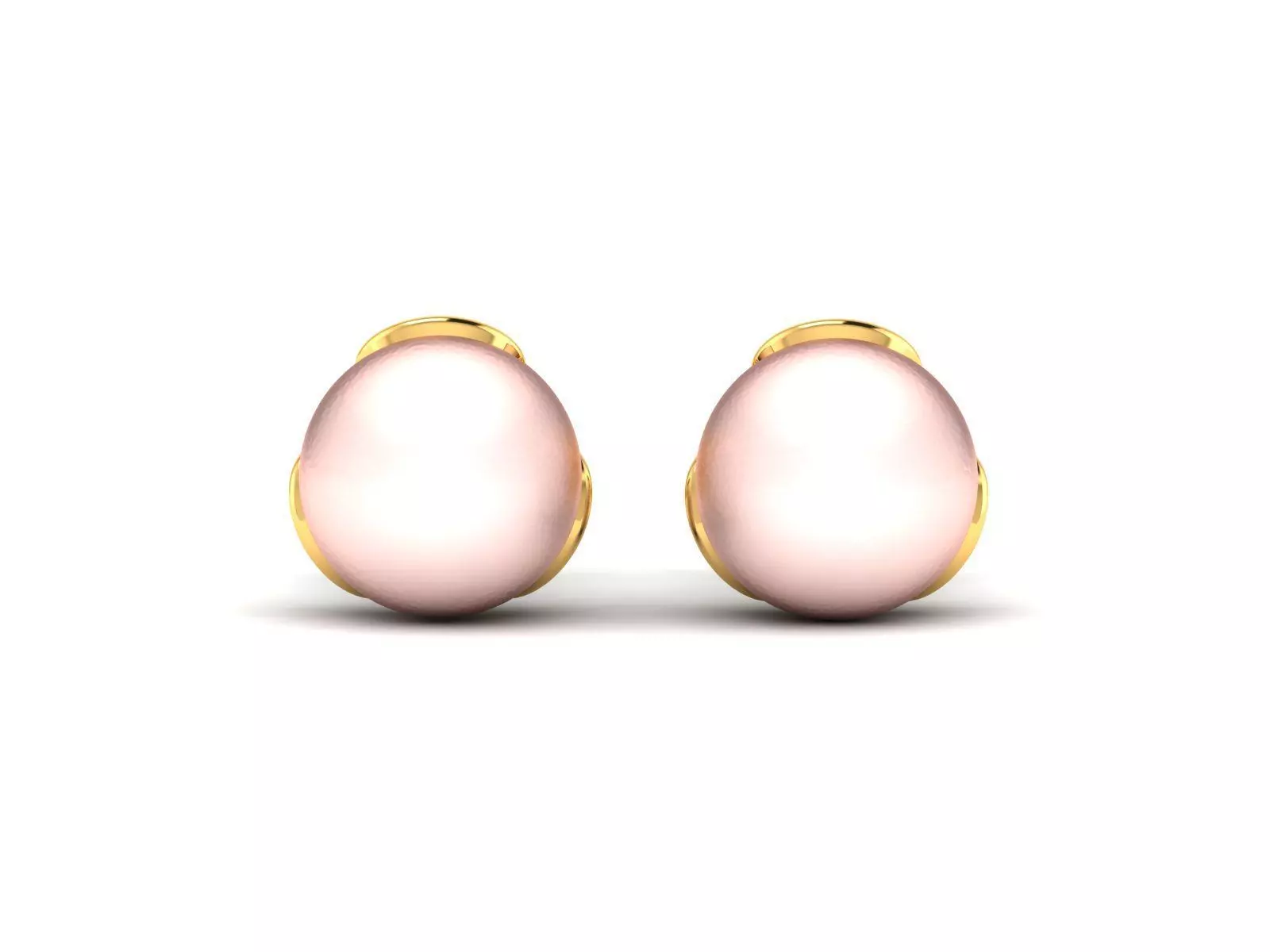 Earrings-1607 pearl stud earrings gold 3D print model_0