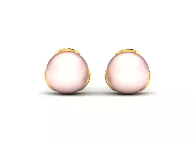 Earrings-1607 pearl stud earrings gold 3D print model