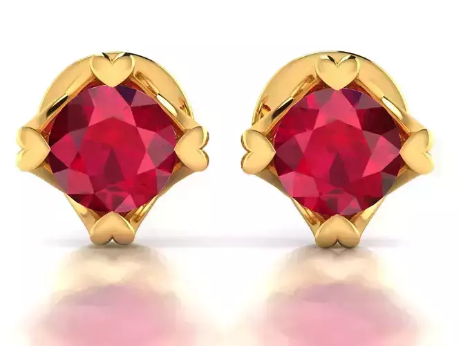 Earrings-157 ruby stud earrings gold 3D print model