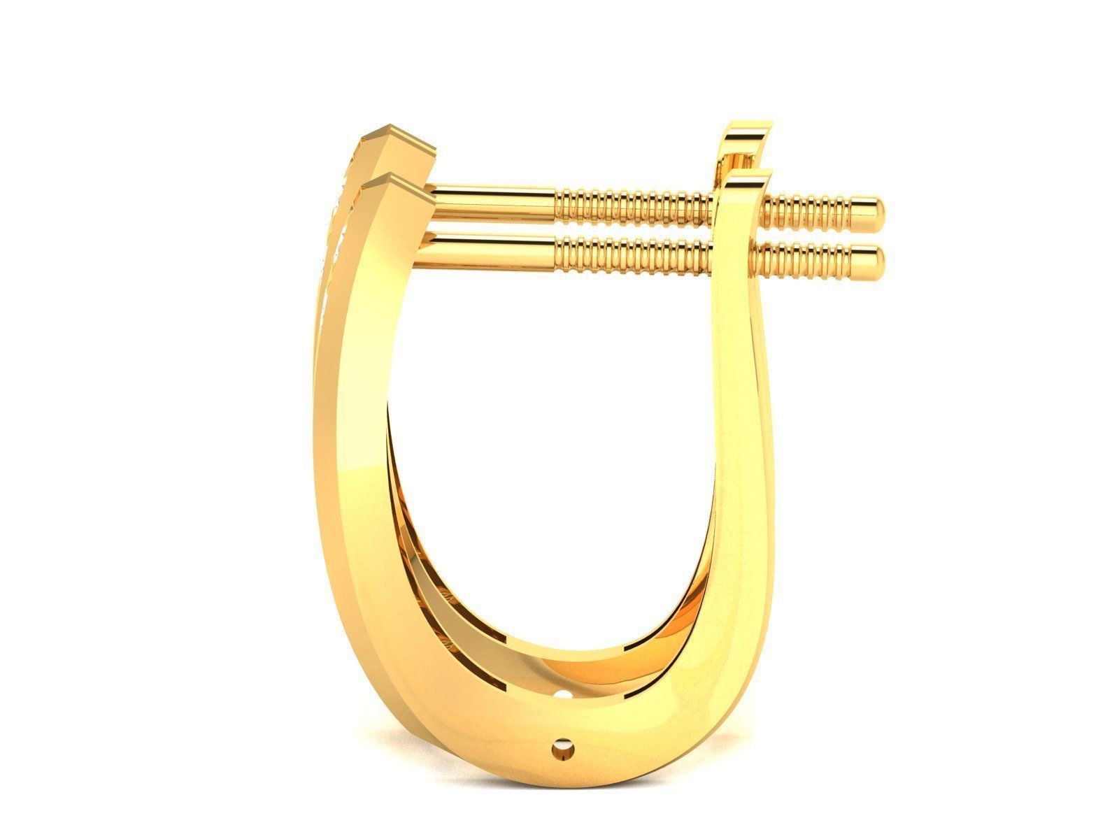 Earrings-1542 pair of gold earrings with diamonds 3D print model_4