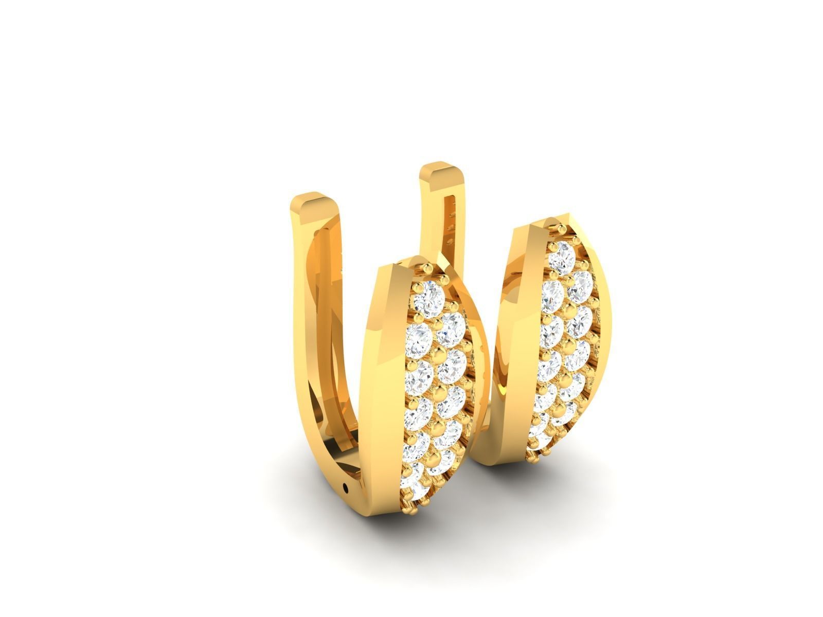 Earrings-1542 pair of gold earrings with diamonds 3D print model_8