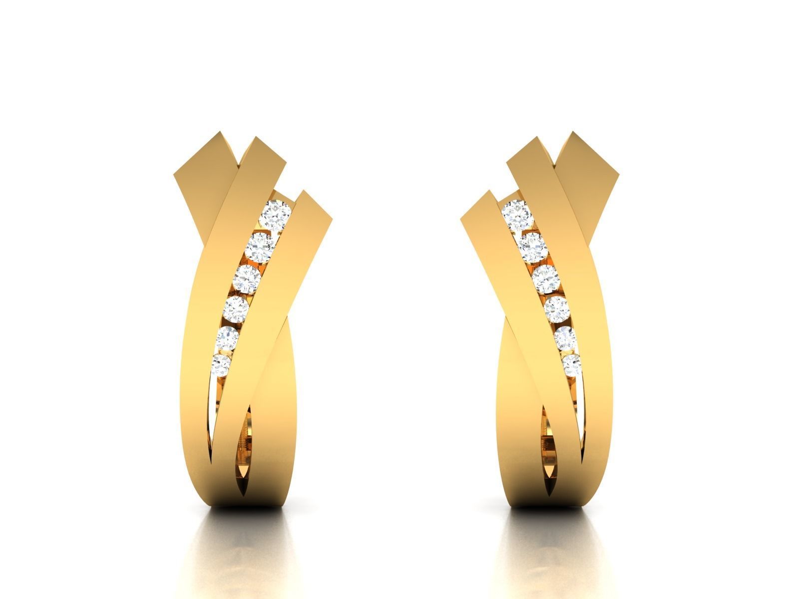Earrings-1457 gold ring 3D print model_2