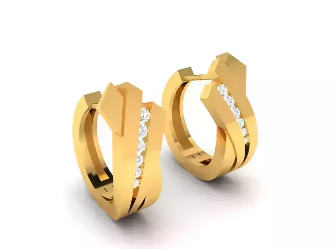 Earrings-1457 gold ring 3D print model