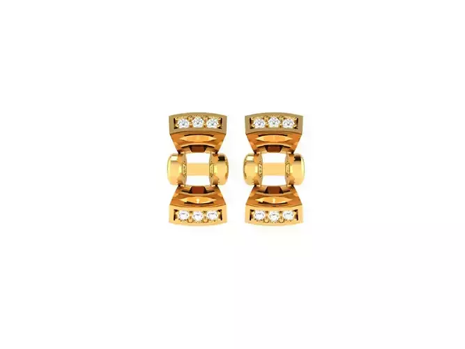 Earrings-144 pair of gold earrings with diamonds