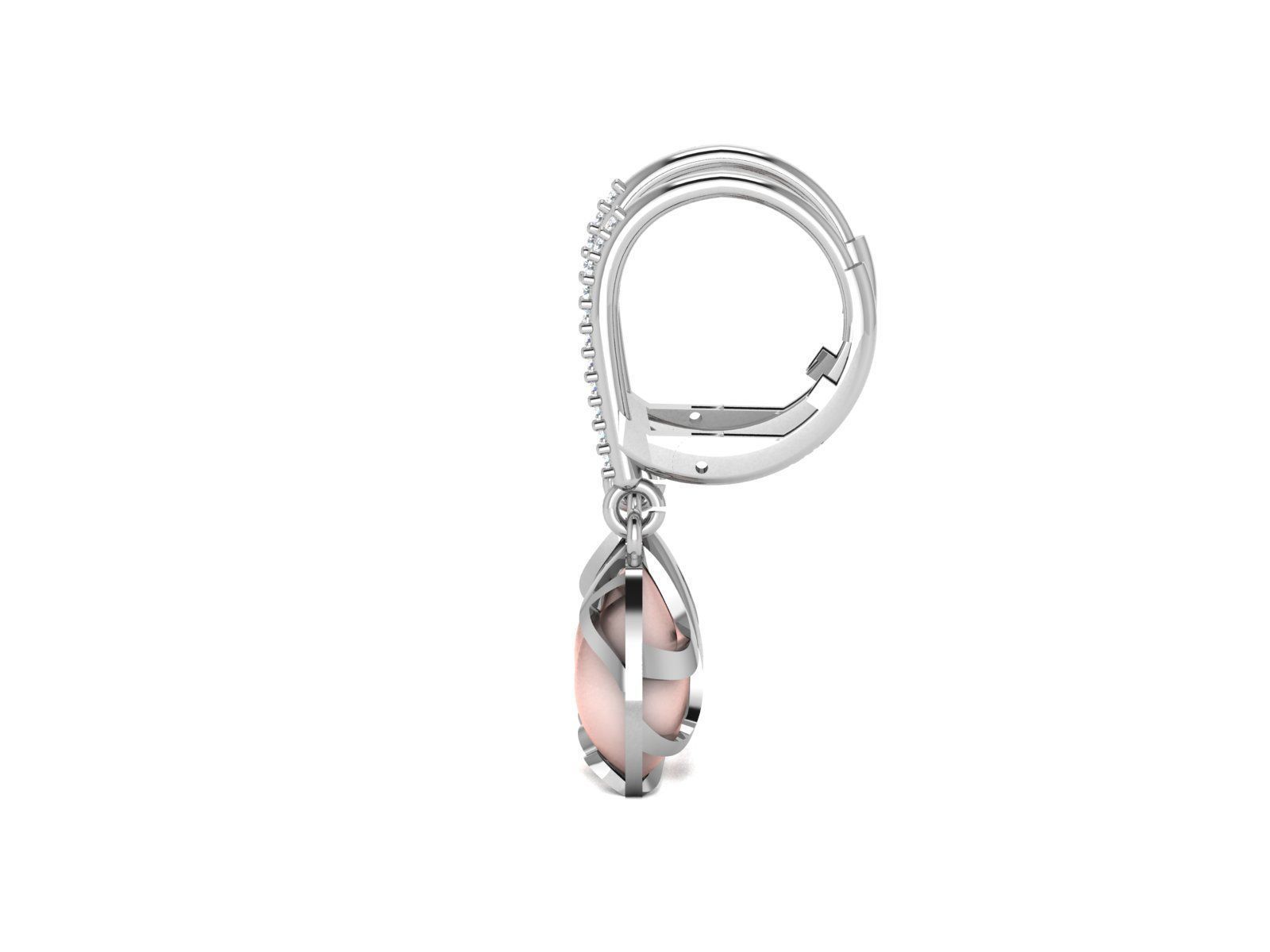 Earrings-1318 mother of pearl dangle earrings with diamonds 3D print model_4