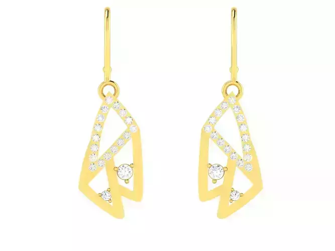 Earrings-131 gold plated hook earring 3D print model