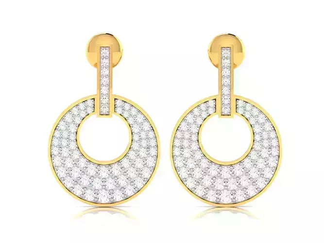 Earrings-1220 diamond earring gold