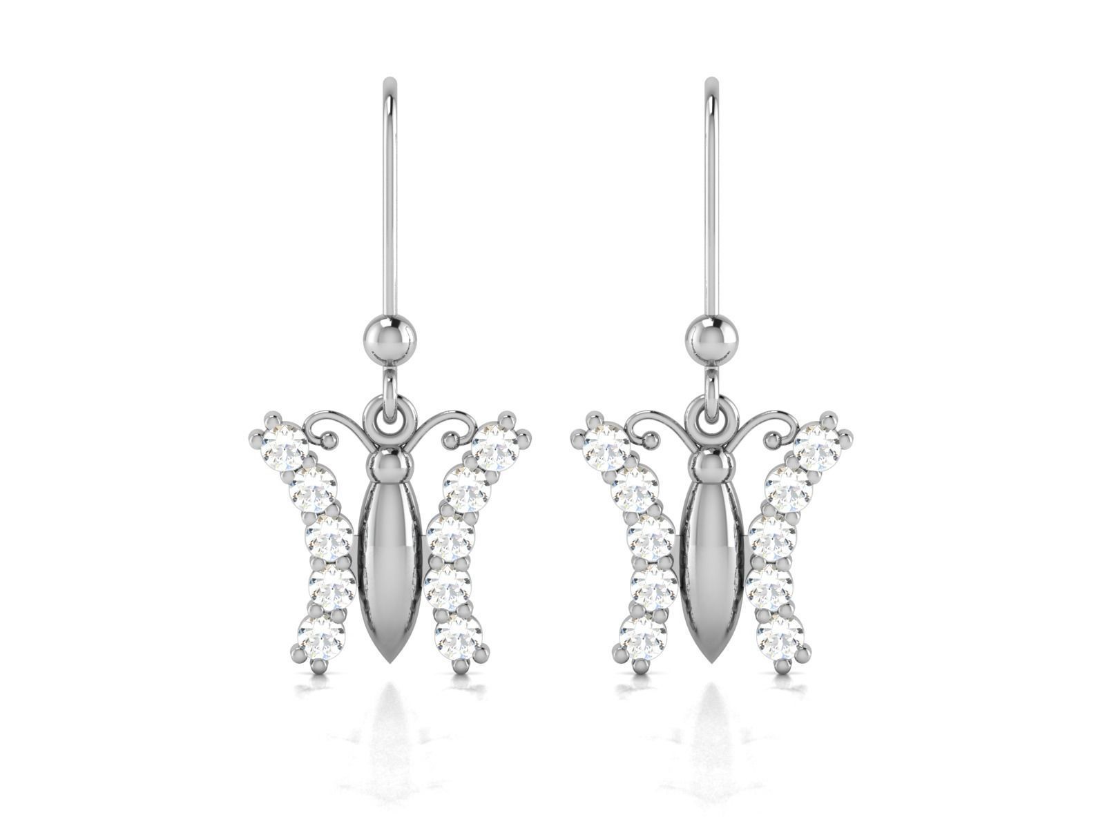 Earrings-1142 sterling silver dangle earrings 3D print model_4