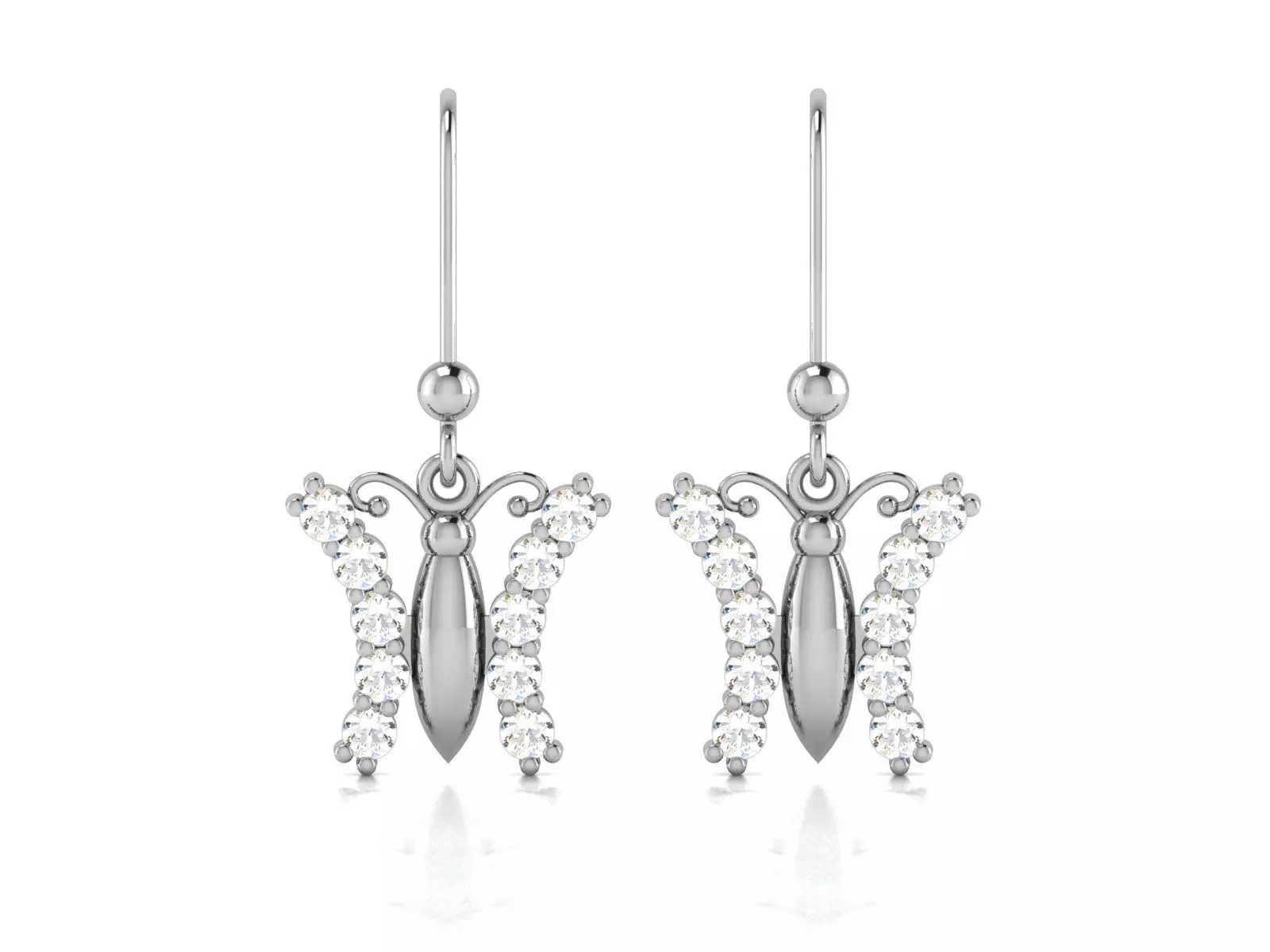 Earrings-1142 sterling silver dangle earrings 3D print model_0