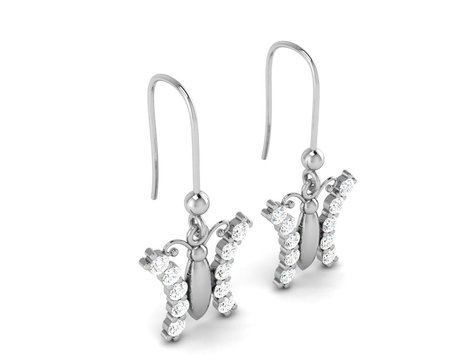 Earrings-1142 sterling silver dangle earrings 3D print model_3