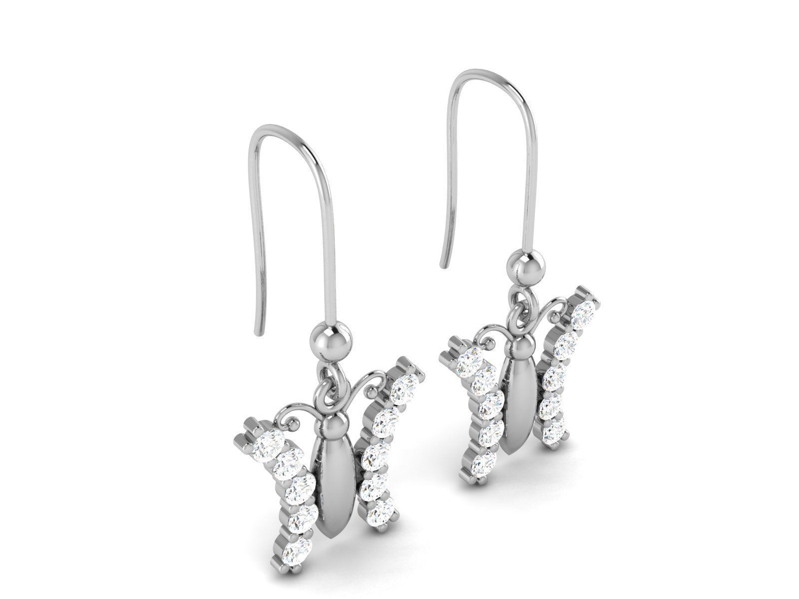Earrings-1142 sterling silver dangle earrings 3D print model_2