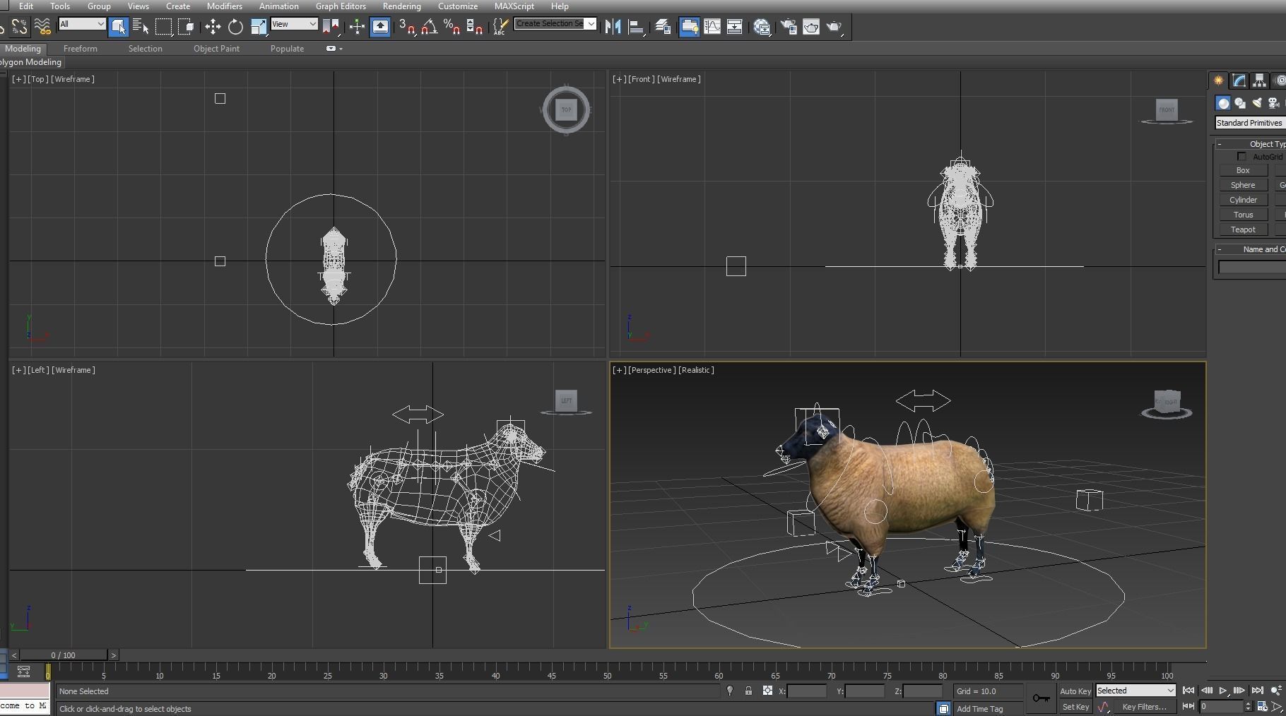 3D Sheep Rigged low poly  Low-poly 3D model_24