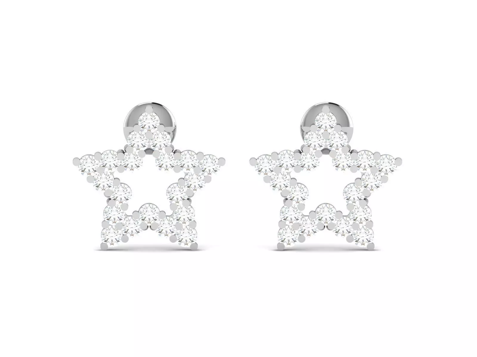 Earrings-1056 diamond stud earring 3D print model_0
