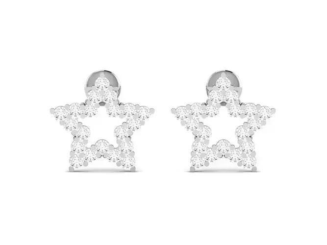 Earrings-1056 diamond stud earring 3D print model