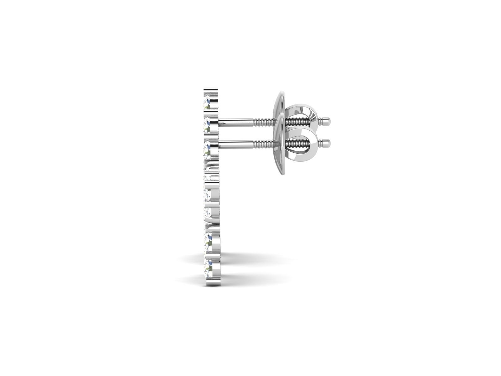 Earrings-1056 diamond stud earring 3D print model_5