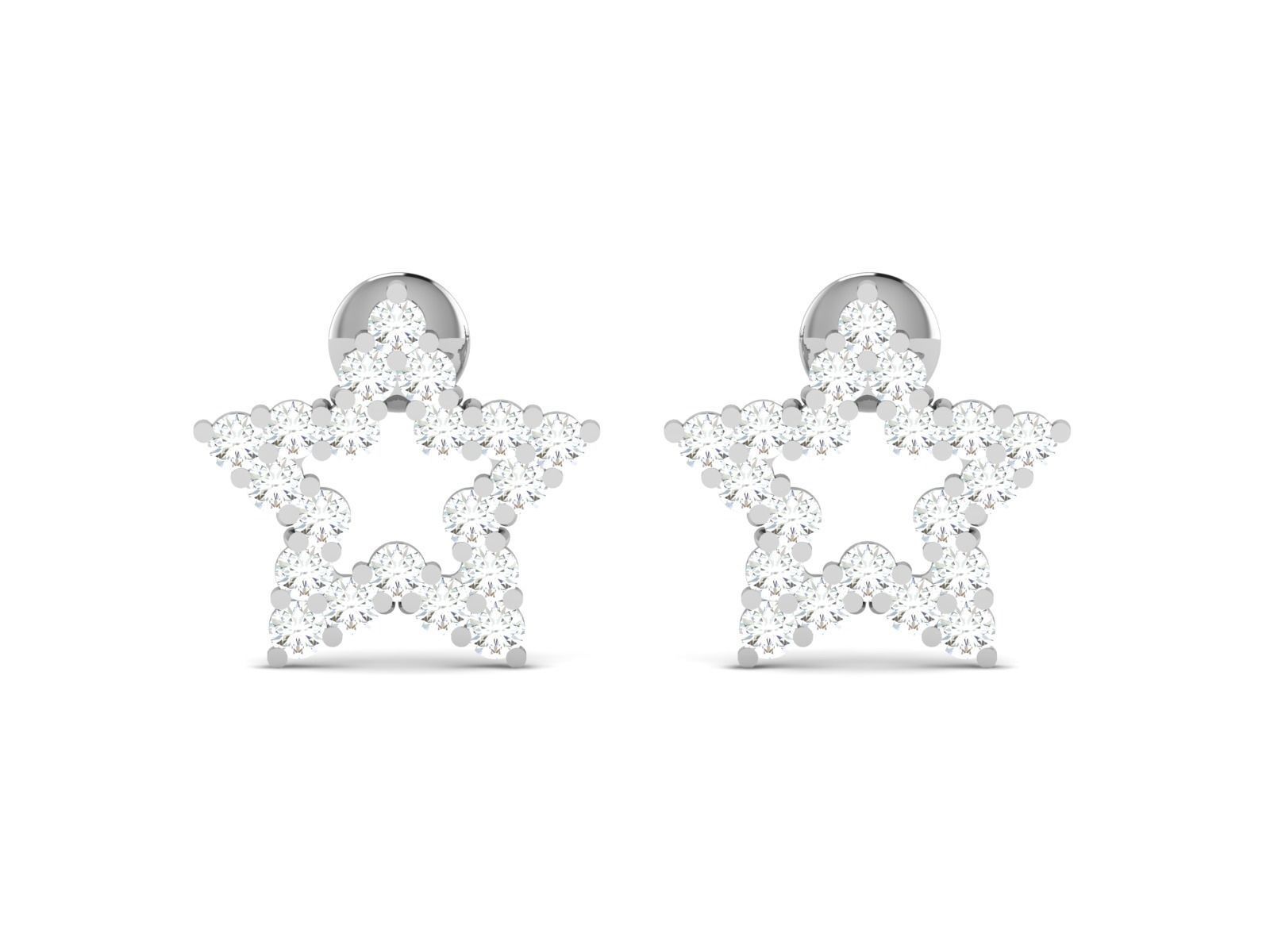 Earrings-1056 diamond stud earring 3D print model_3