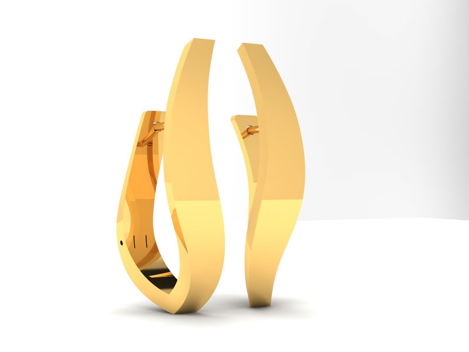 Earrings-1048 gold plated earring 3D print model_7