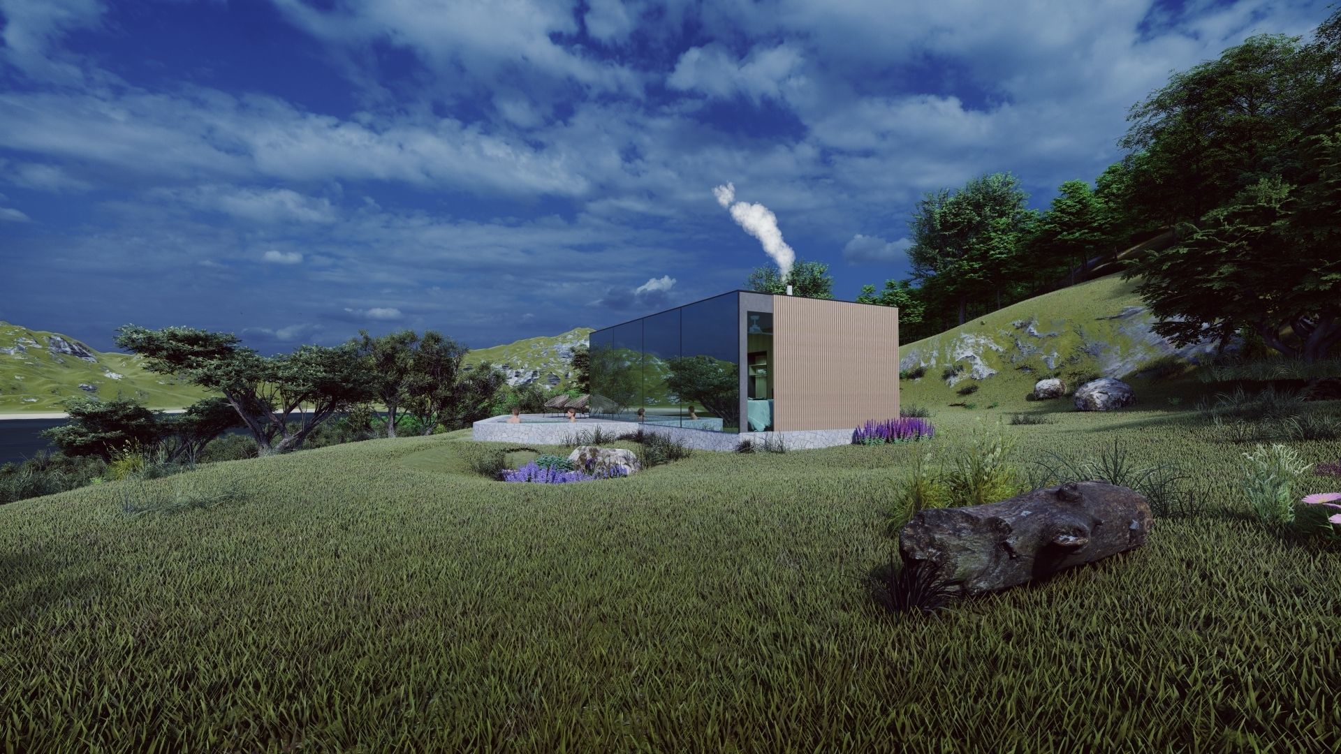 modern mobile home tiny house vacation house on 40m2 Alekseja 40 Low-poly 3D model_14