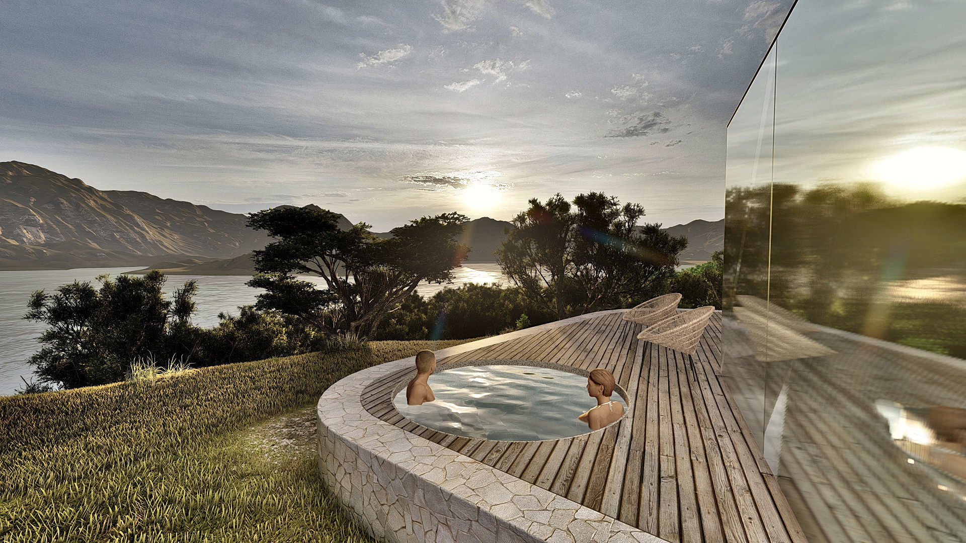 modern mobile home tiny house vacation house on 40m2 Alekseja 40 Low-poly 3D model_10