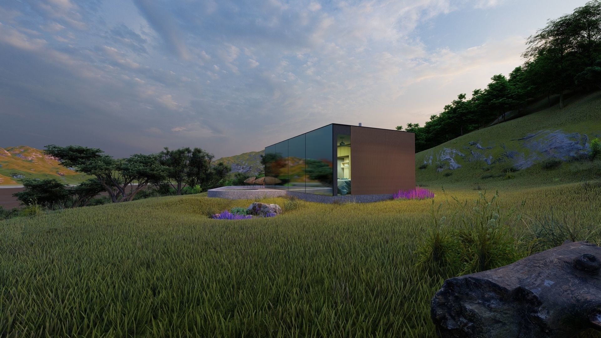 modern mobile home tiny house vacation house on 40m2 Alekseja 40 Low-poly 3D model_20