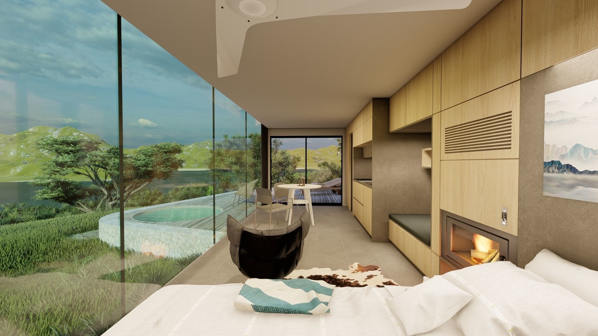 modern mobile home tiny house vacation house on 40m2 Alekseja 40 Low-poly 3D model_26