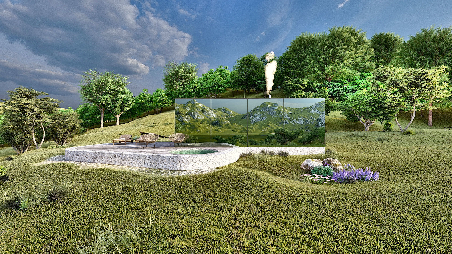 modern mobile home tiny house vacation house on 40m2 Alekseja 40 Low-poly 3D model_7