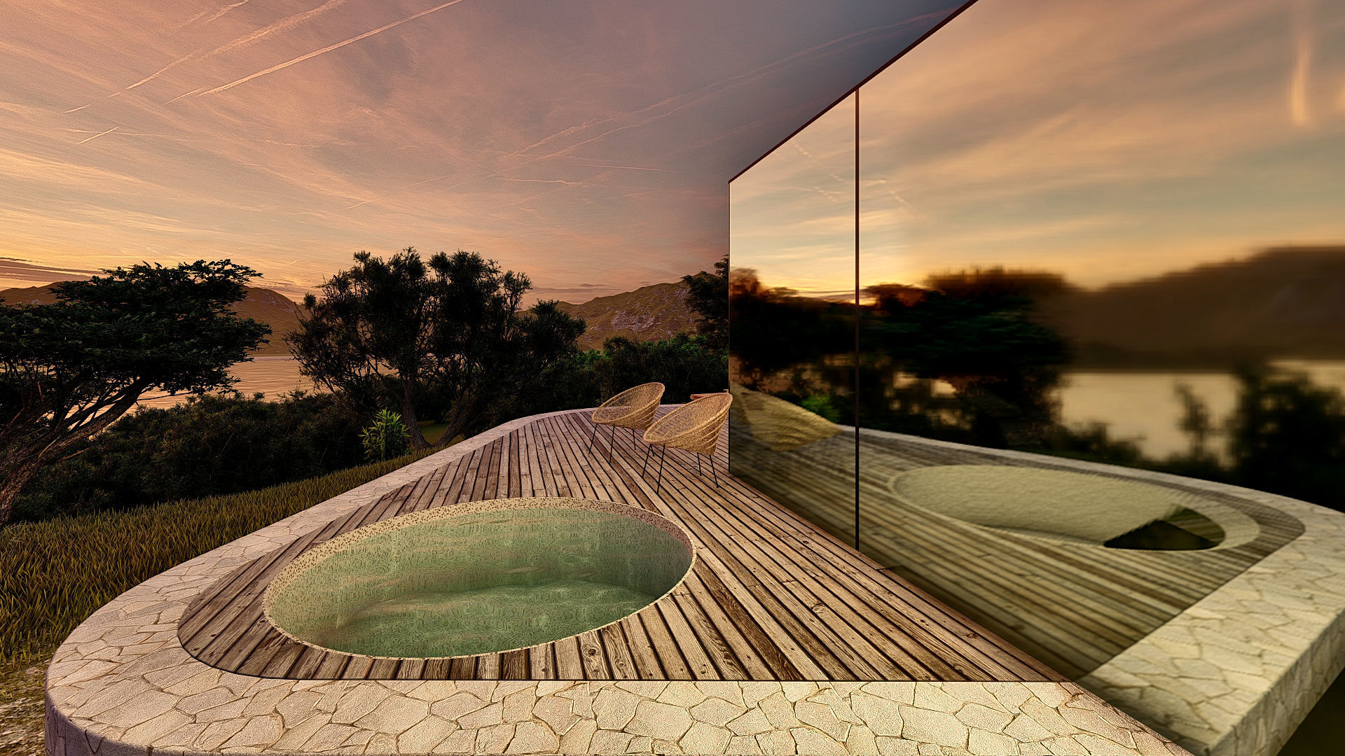 modern mobile home tiny house vacation house on 40m2 Alekseja 40 Low-poly 3D model_4