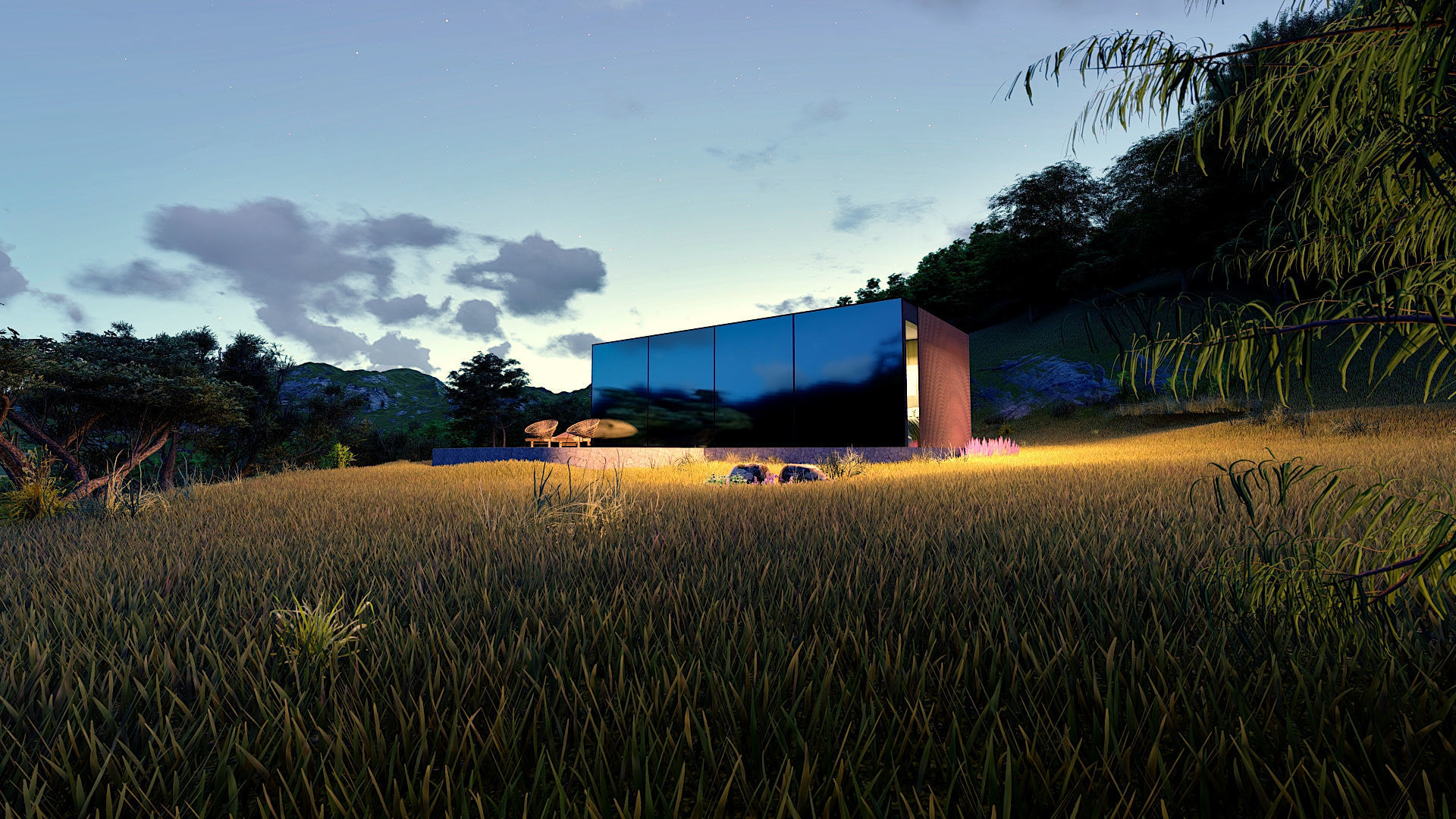 modern mobile home tiny house vacation house on 40m2 Alekseja 40 Low-poly 3D model_22