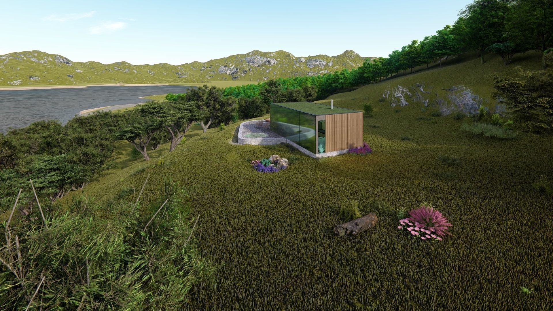 modern mobile home tiny house vacation house on 40m2 Alekseja 40 Low-poly 3D model_27