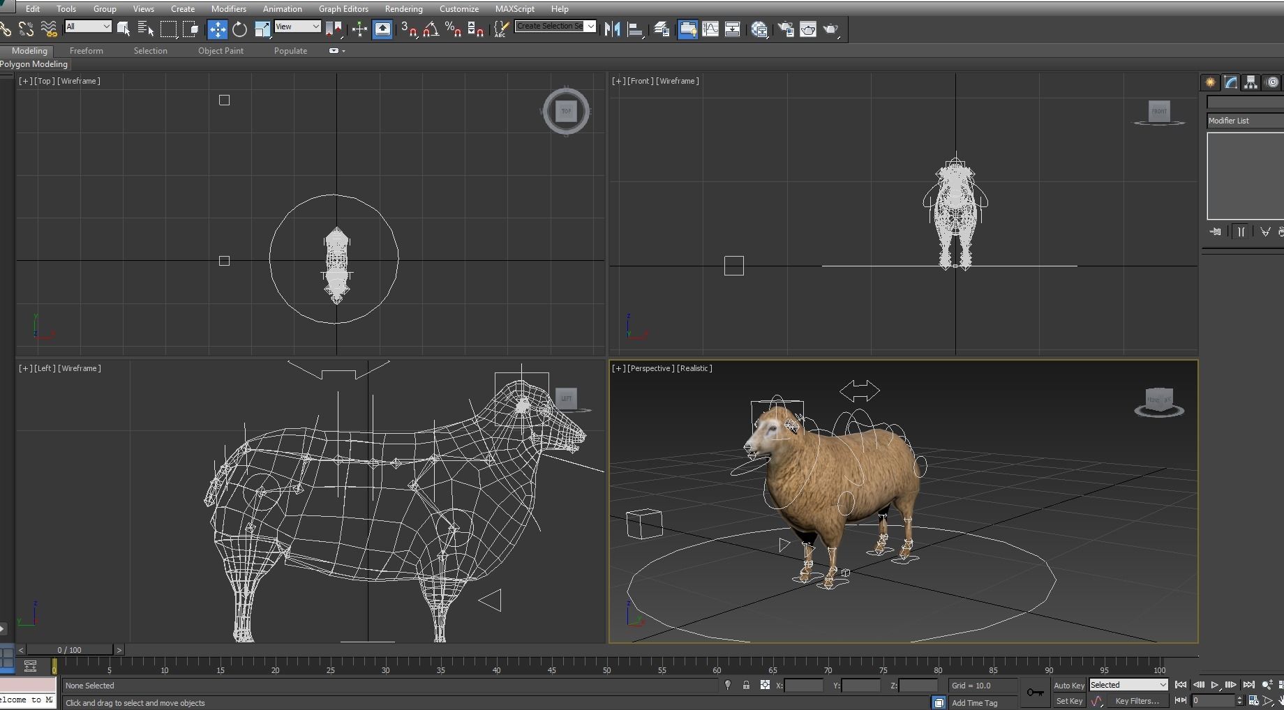 Low poly 3D Sheep Rigged Low-poly 3D model_11
