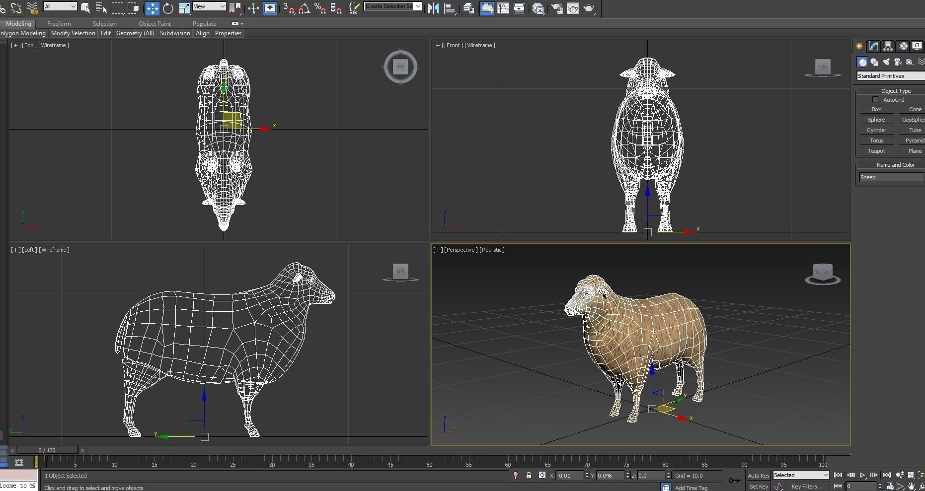 Low poly 3D Sheep Rigged Low-poly 3D model_13