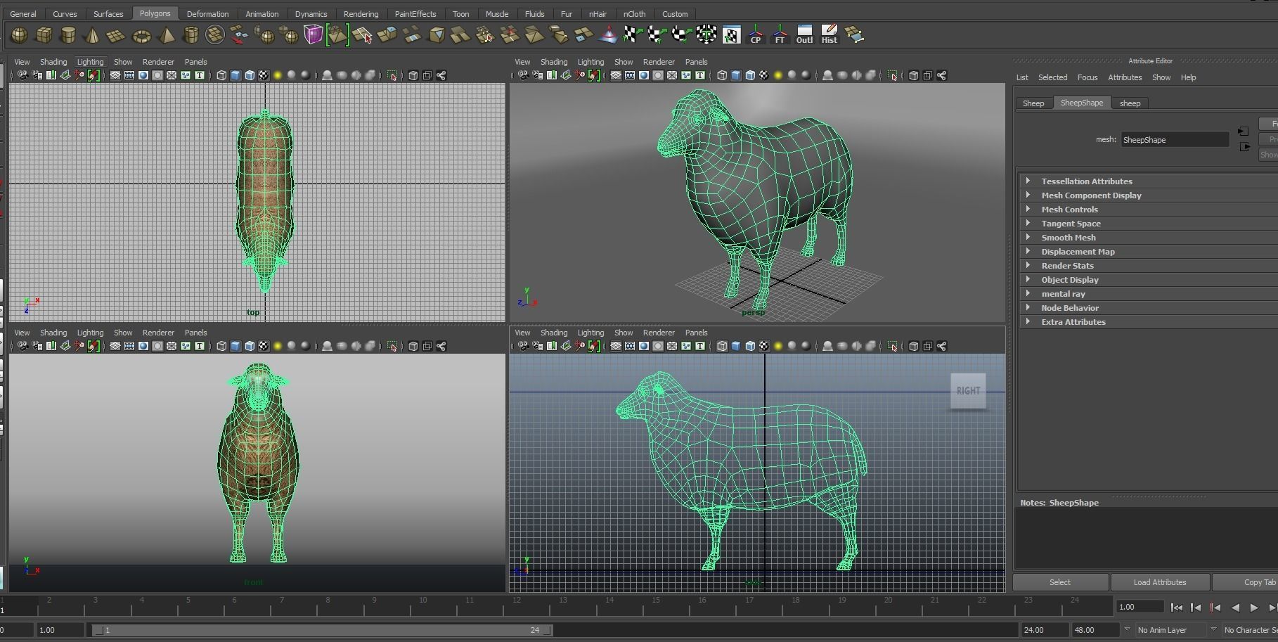 Low poly 3D Sheep Rigged Low-poly 3D model_16