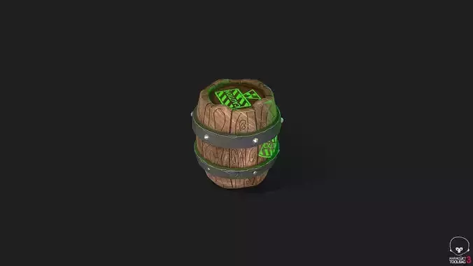 Barrel game asset Low-poly 3D model
