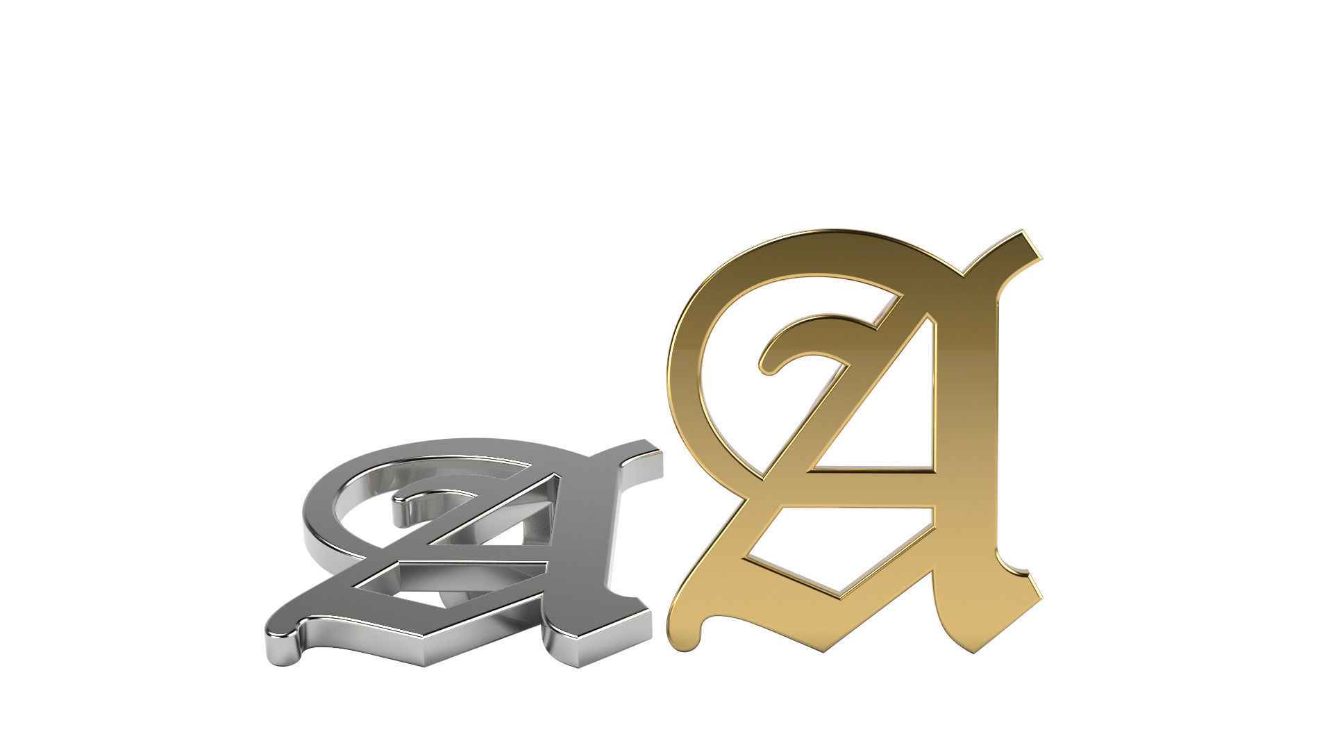 Old English A stone and solid 3D print model_3