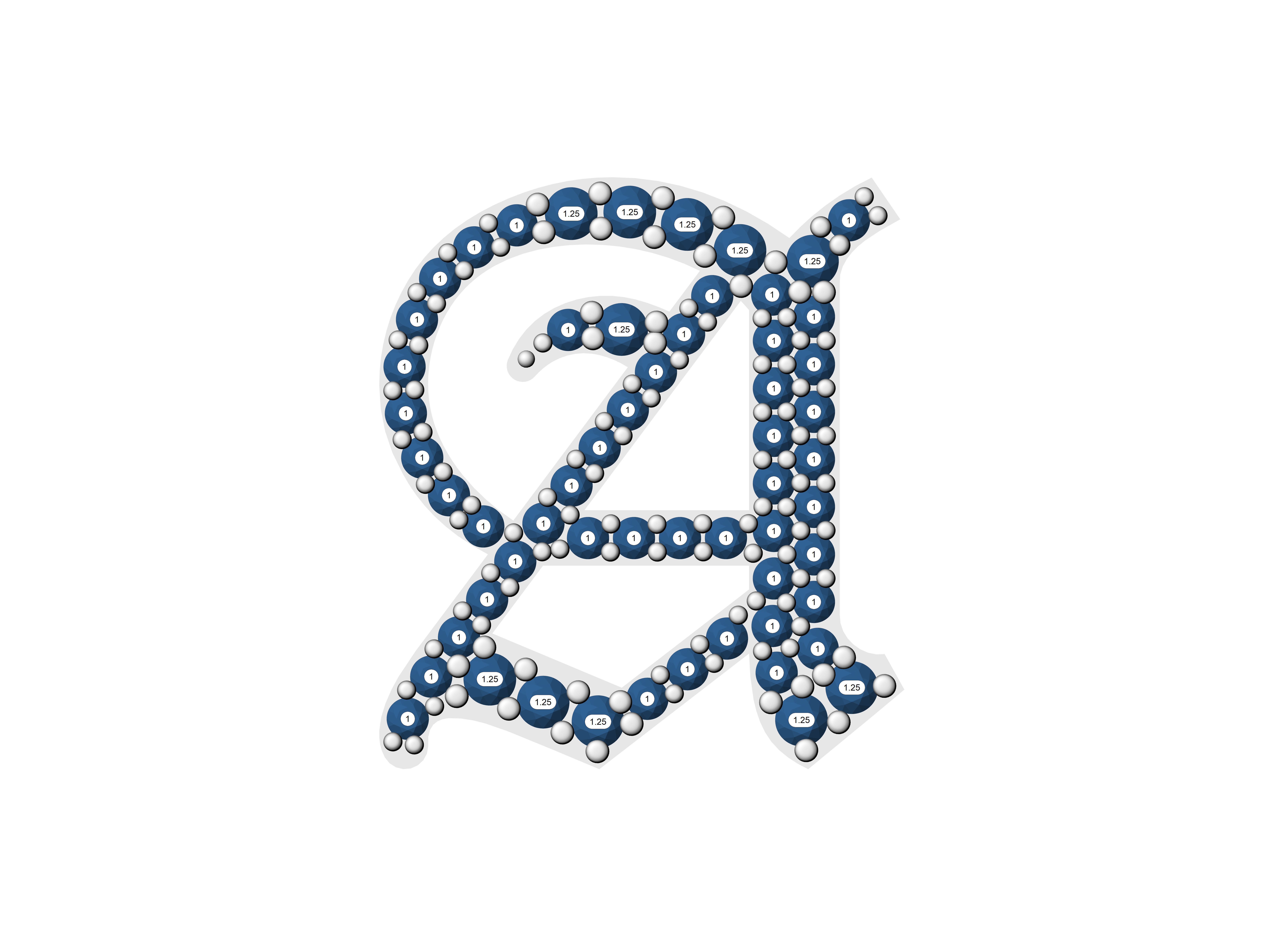 Old English A stone and solid 3D print model_5