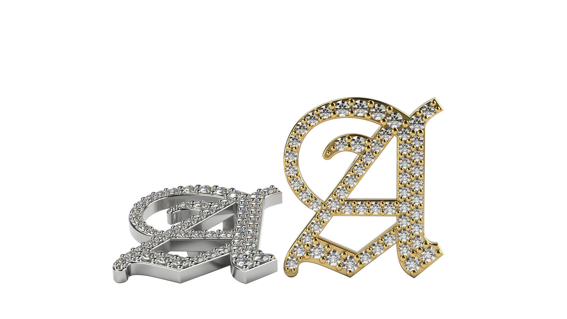 Old English A stone and solid 3D print model_1