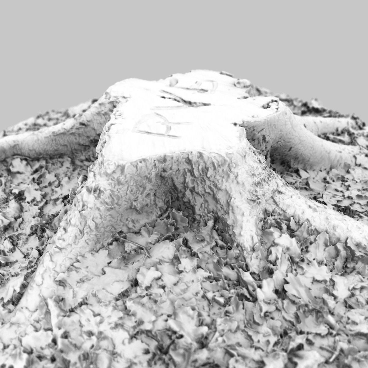 Moss covered tree stump Low-poly 3D model_10