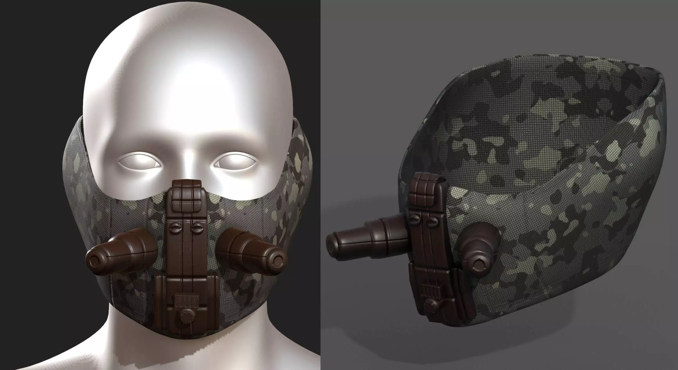 Gas mask respirator scifi futuristic 3d Low-poly 3D model_0
