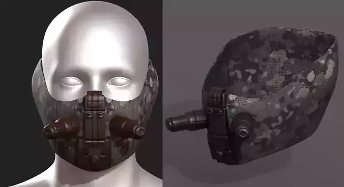 Gas mask respirator scifi futuristic 3d Low-poly 3D model Gas mask respirator scifi futuristic 3d Low-poly 3D model