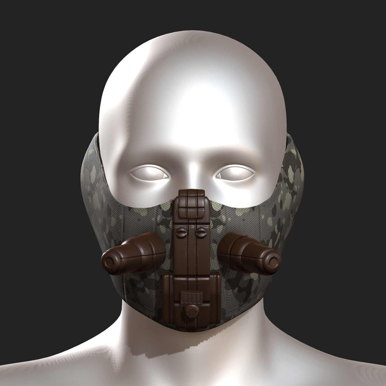 Gas mask respirator scifi futuristic 3d Low-poly 3D model_2