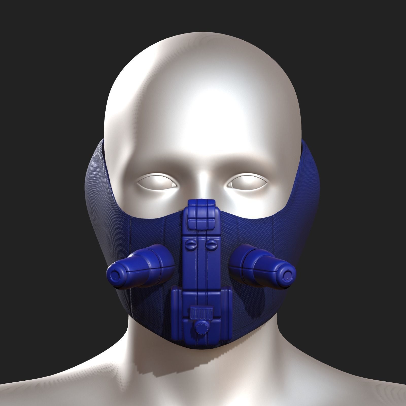 Gas mask respirator scifi futuristic  Low-poly 3D model_2