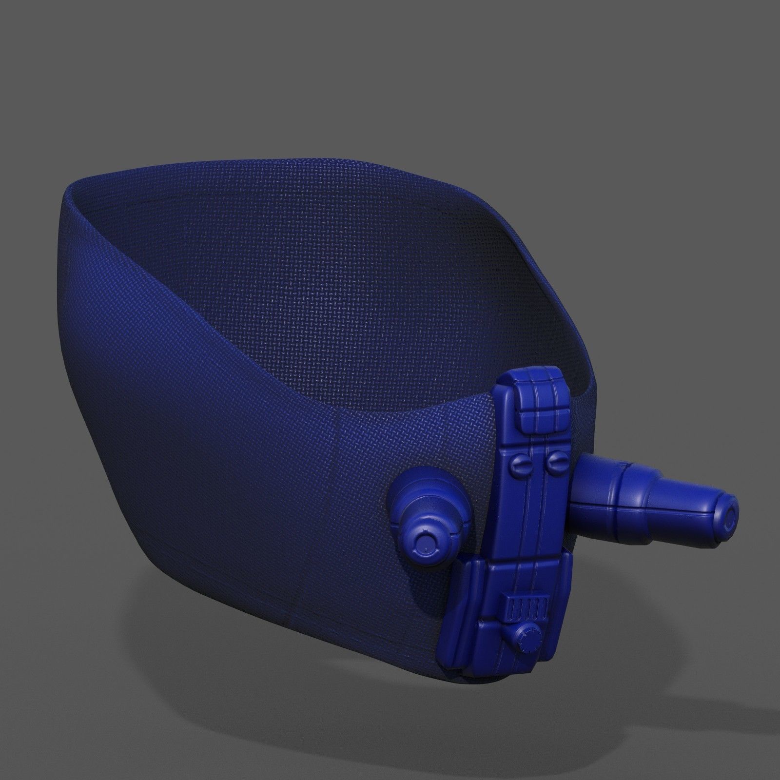 Gas mask respirator scifi futuristic  Low-poly 3D model_7