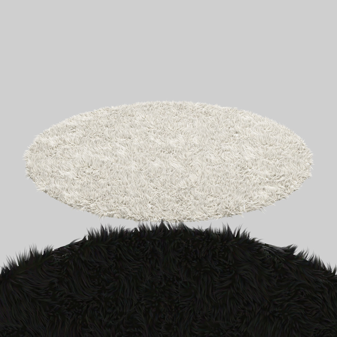 CARPET round shaggy rug Low-poly 3D model_1