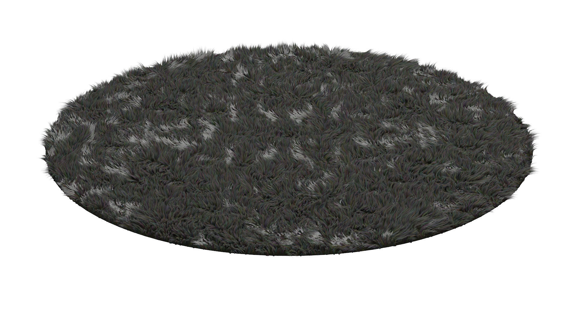 CARPET round shaggy rug Low-poly 3D model_2