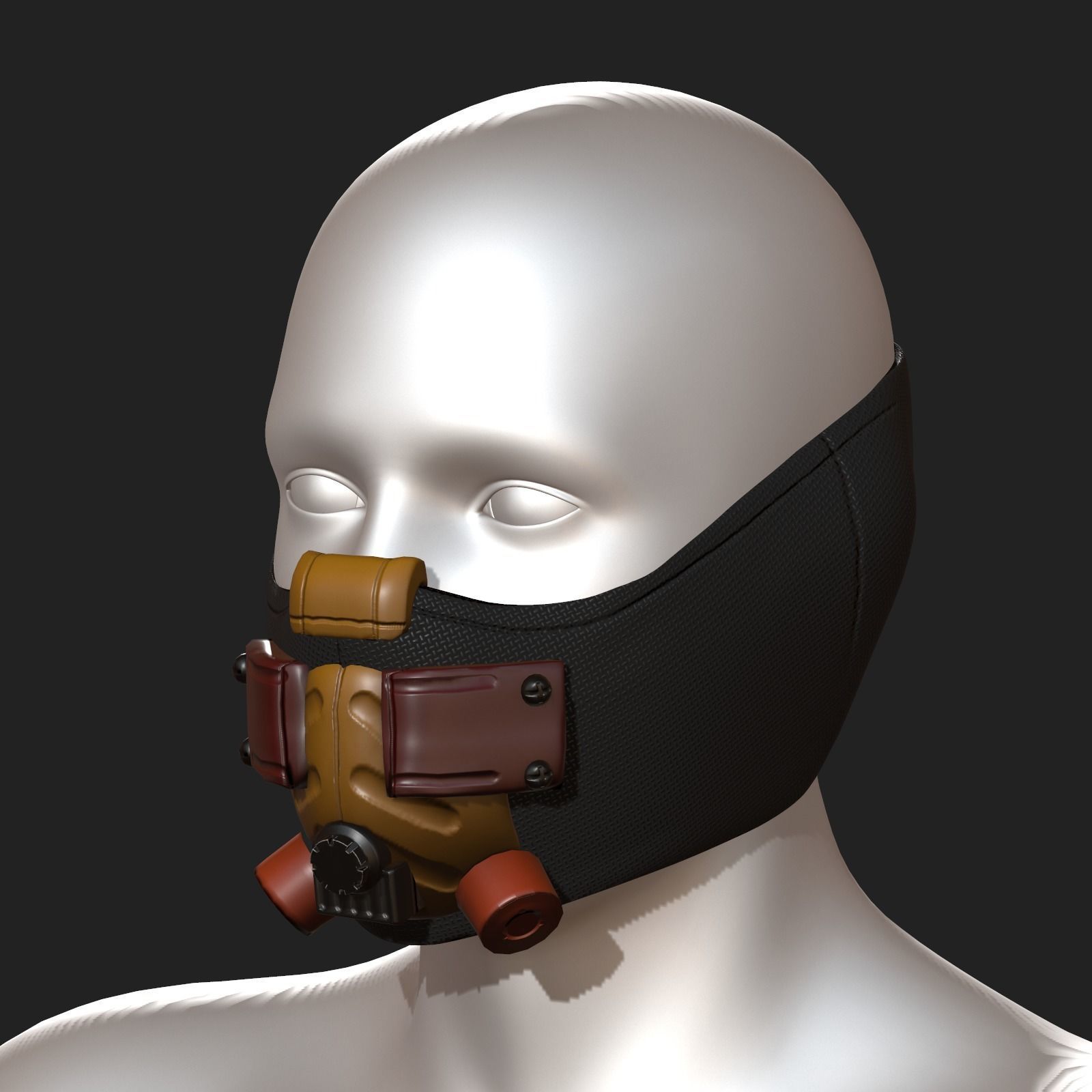 Gas mask respirator scifi futuristic 3d Low-poly 3D model_1