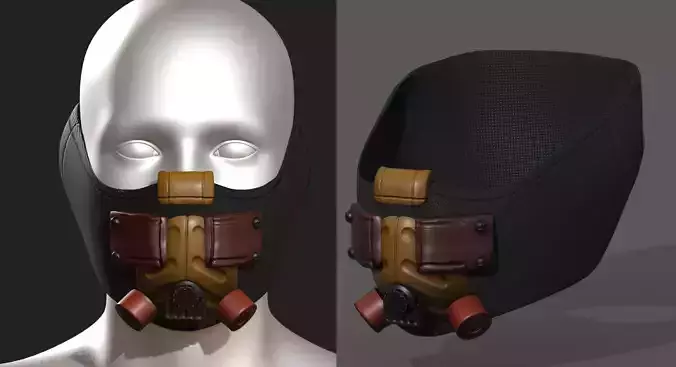 Gas mask respirator scifi futuristic 3d 